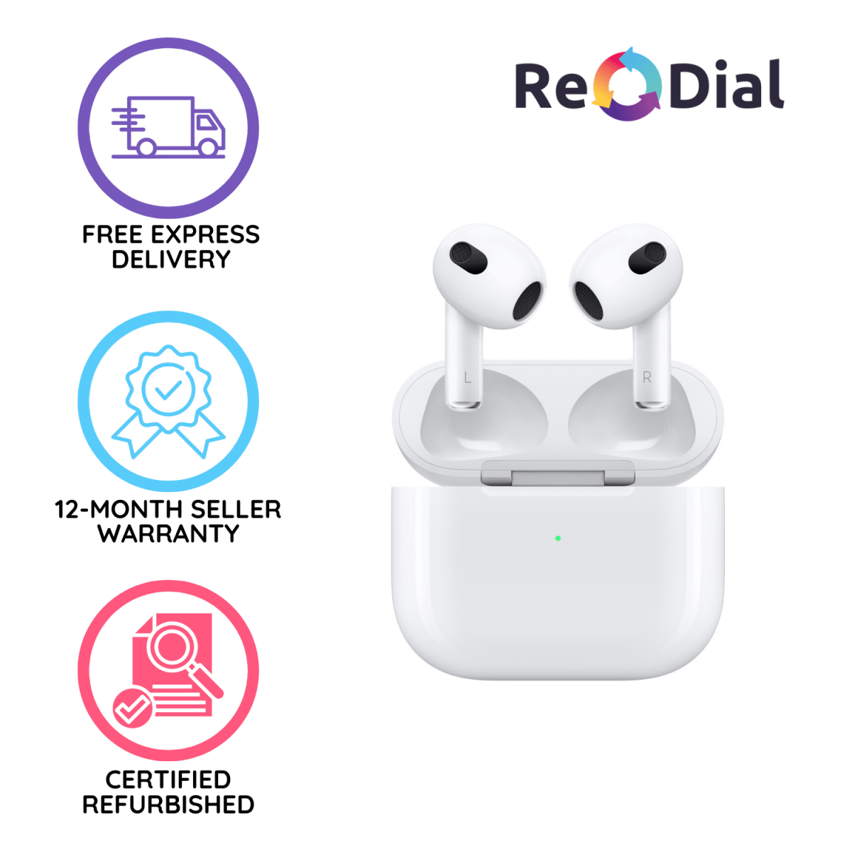 Apple AirPods (3rd generation) with Lightning Charging Case - Acceptable Condition - ReDial Apple AirPods (3rd generation) with Lightning Charging Case - Acceptable Condition - ReDial